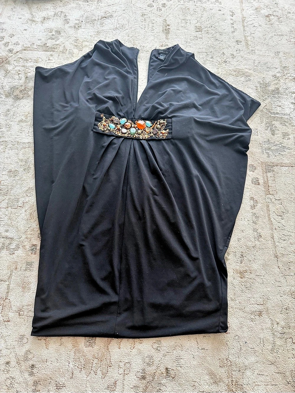 Caribbean queen Embellished Black Maxi Dress Size Small